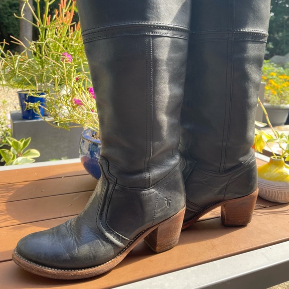 Frye Jane Knee High Heeled Boots, Black, 7.5 B - Picture 11 of 15